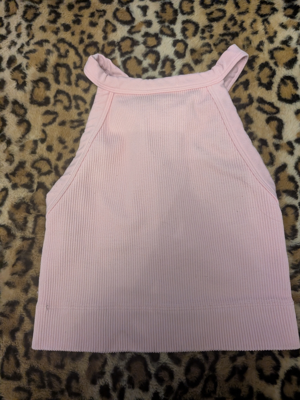 Abercrombie & Fitch Pink Ribbed Halter Crop Top